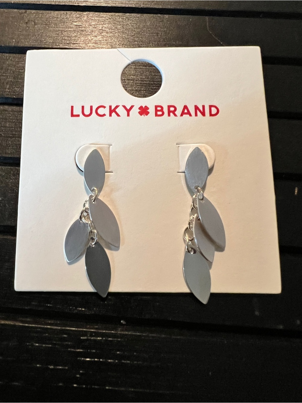 Lucky Brand Silver Leaf Cascade Earrings